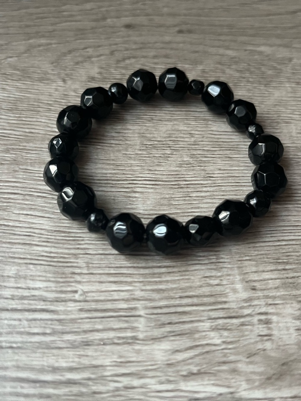 Black Onyx Bead Stretch Bracelet